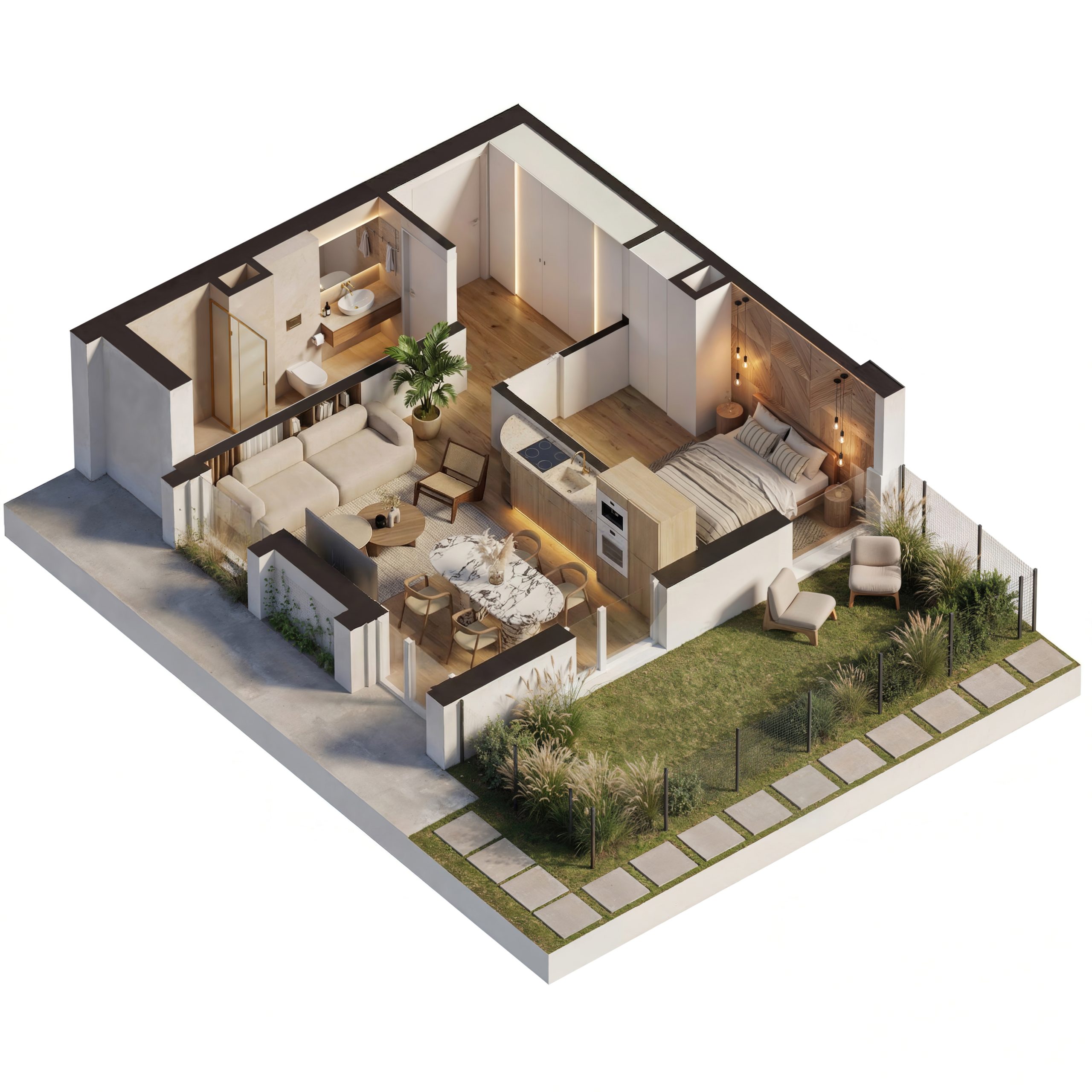 APARTAMENT NAD BAŁTYKIEM | 41,91 m² | PRYWATNY OGRÓDEK | NIECHORZE